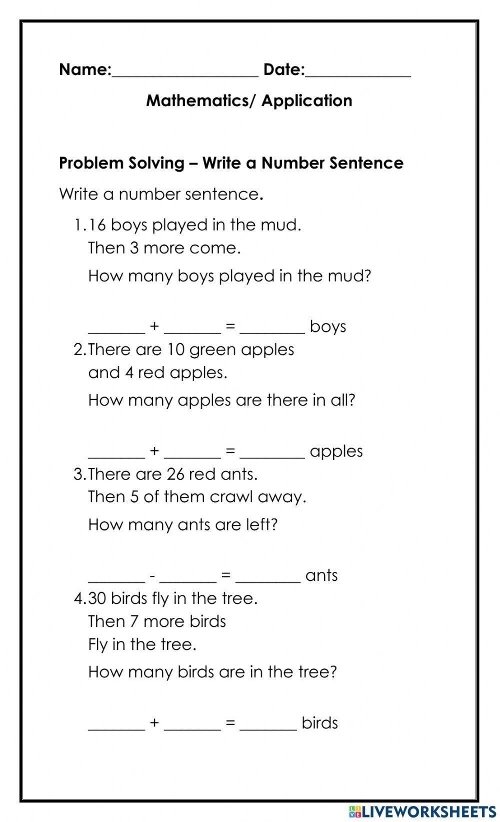 Expanded Form Word Problems LATESHA ROLLE Live Worksheets Library