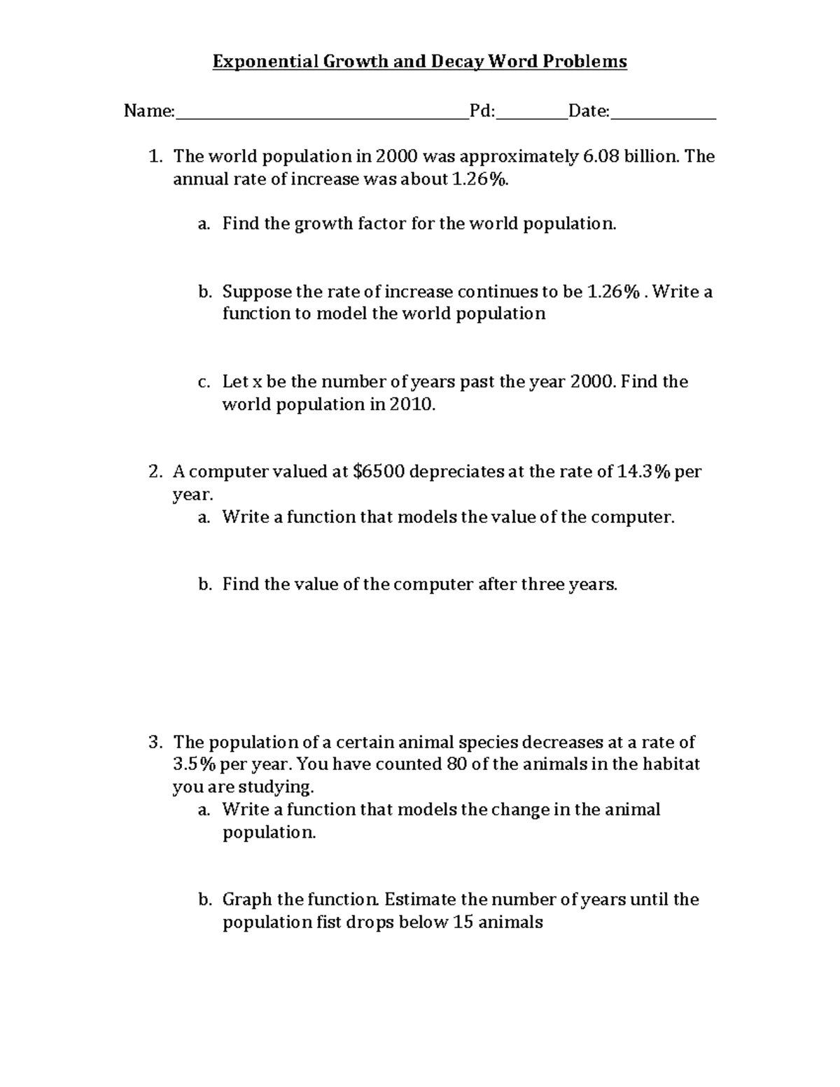 Exponential Growth And Decay Problems Math 101 Studocu Exponential Growth And Decay Problems Math 101 Studocu