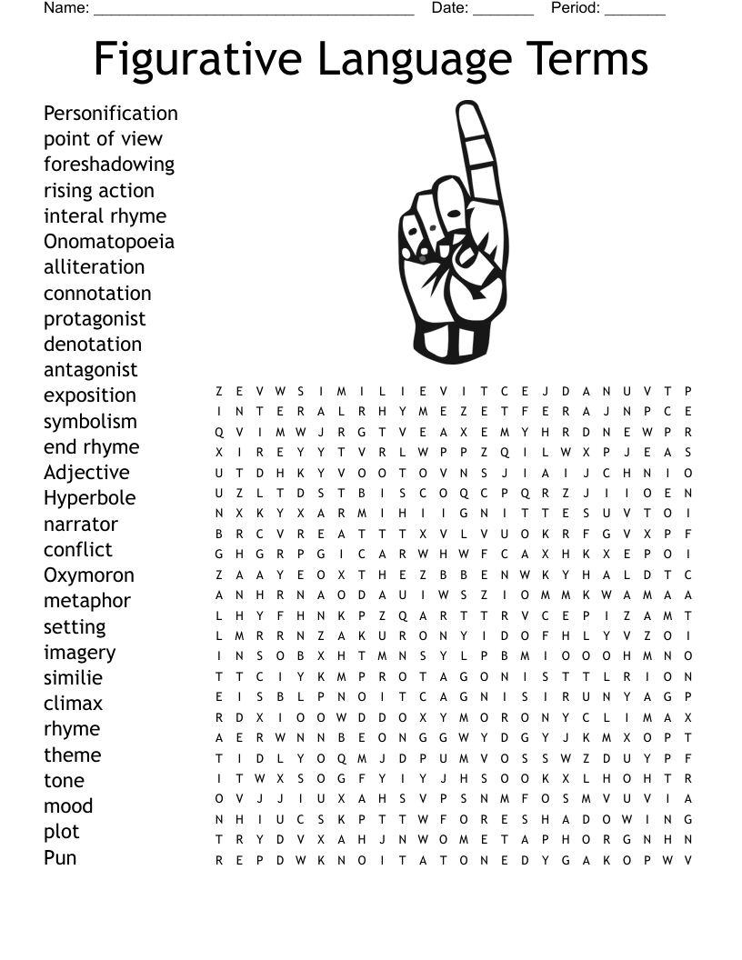 Figurative Language Word Search WordMint