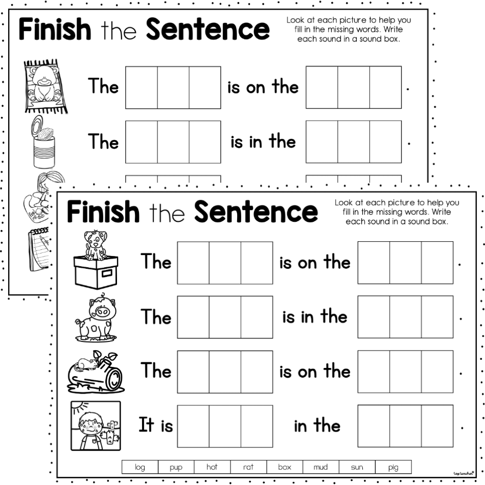 Finish The Decodable CVC Sentence Worksheets Top Teacher Finish The Decodable CVC Sentence Worksheets Top Teacher