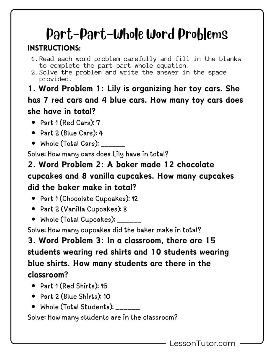 First Grade Part Part Whole Free Coloring Pages PDF Printables And Worksheets Lesson Tutor 1st Grade Parts Of Whole Word Problems Worksheets For Free ArgoPrep
