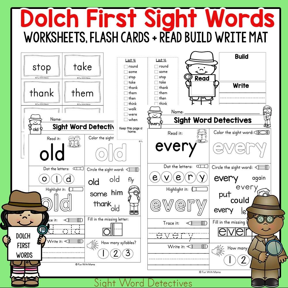 First Grade Sight Words Interactive Worksheets For Learning Fun With Mama