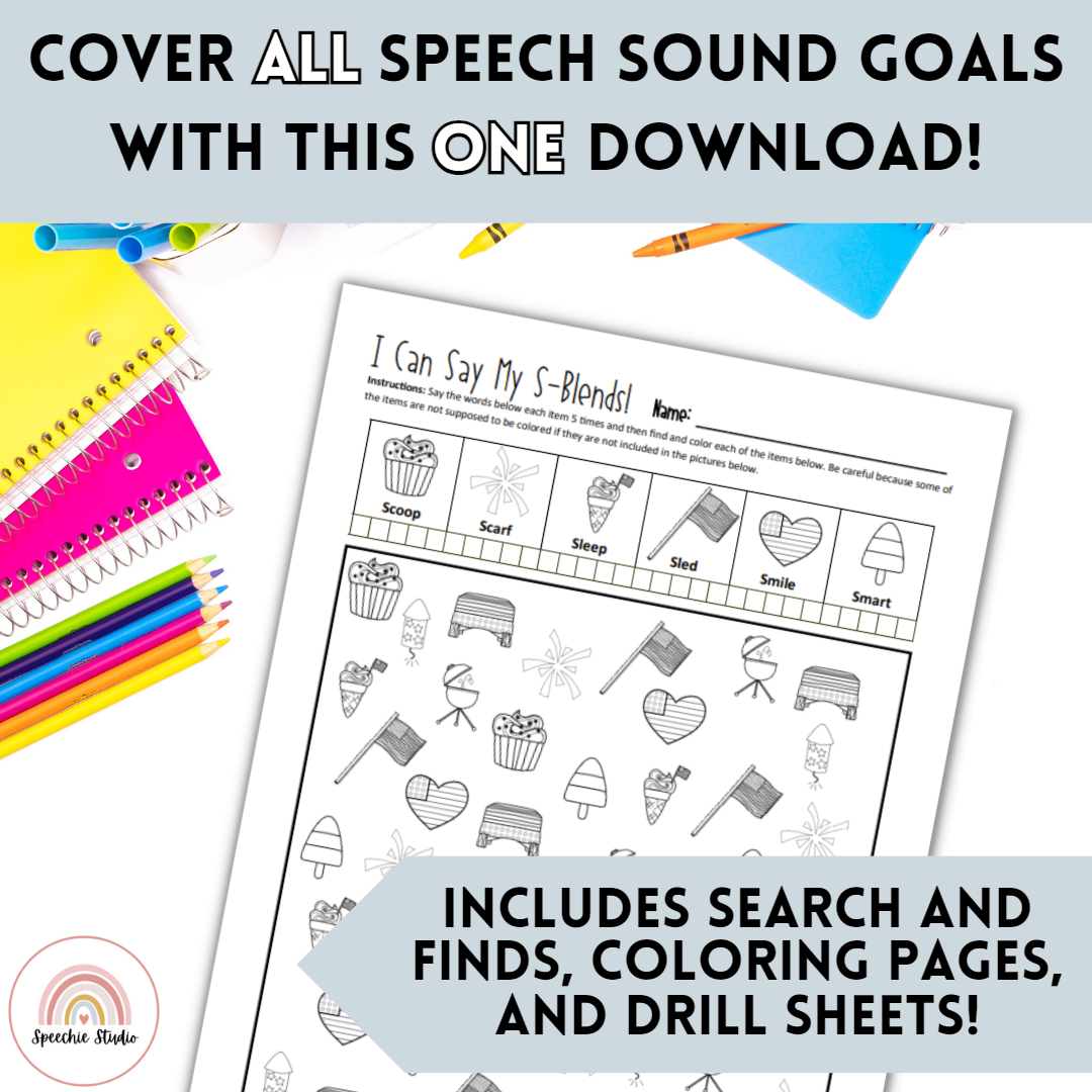 Fourth Of July Articulation Worksheets And Activities For Speech Therapy No Prep Speechie Studio