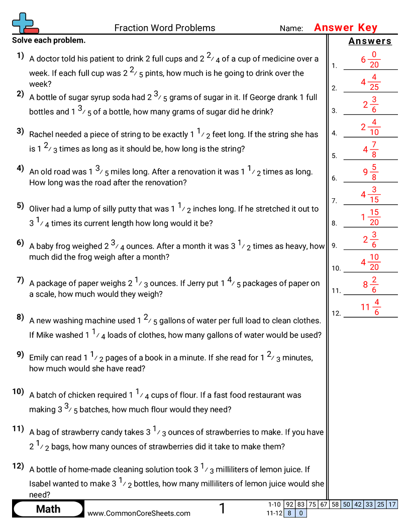Fraction Word Problems Worksheet Download Fraction Word Problems Worksheet Download