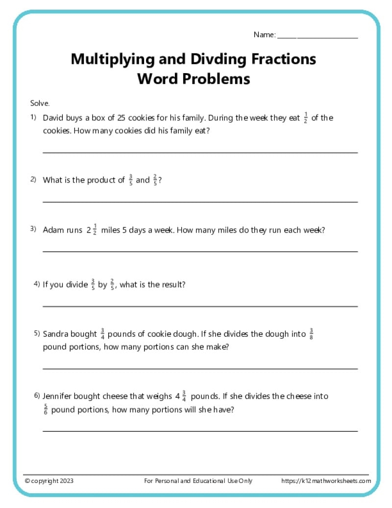 Free Worksheets For Ratio Word Problems