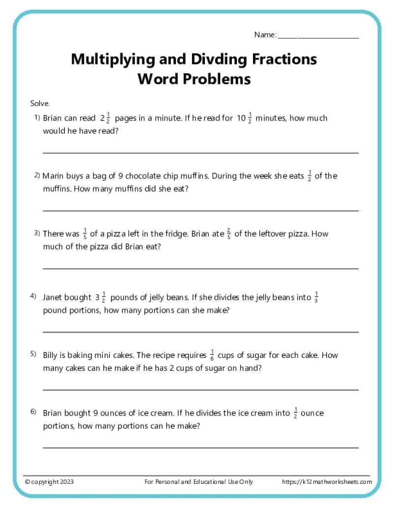 Fraction Word Problems Worksheets K12 Math Worksheets Area Of Circle Word Problems Worksheet 7th Grade PDF Worksheets Cazoom Math