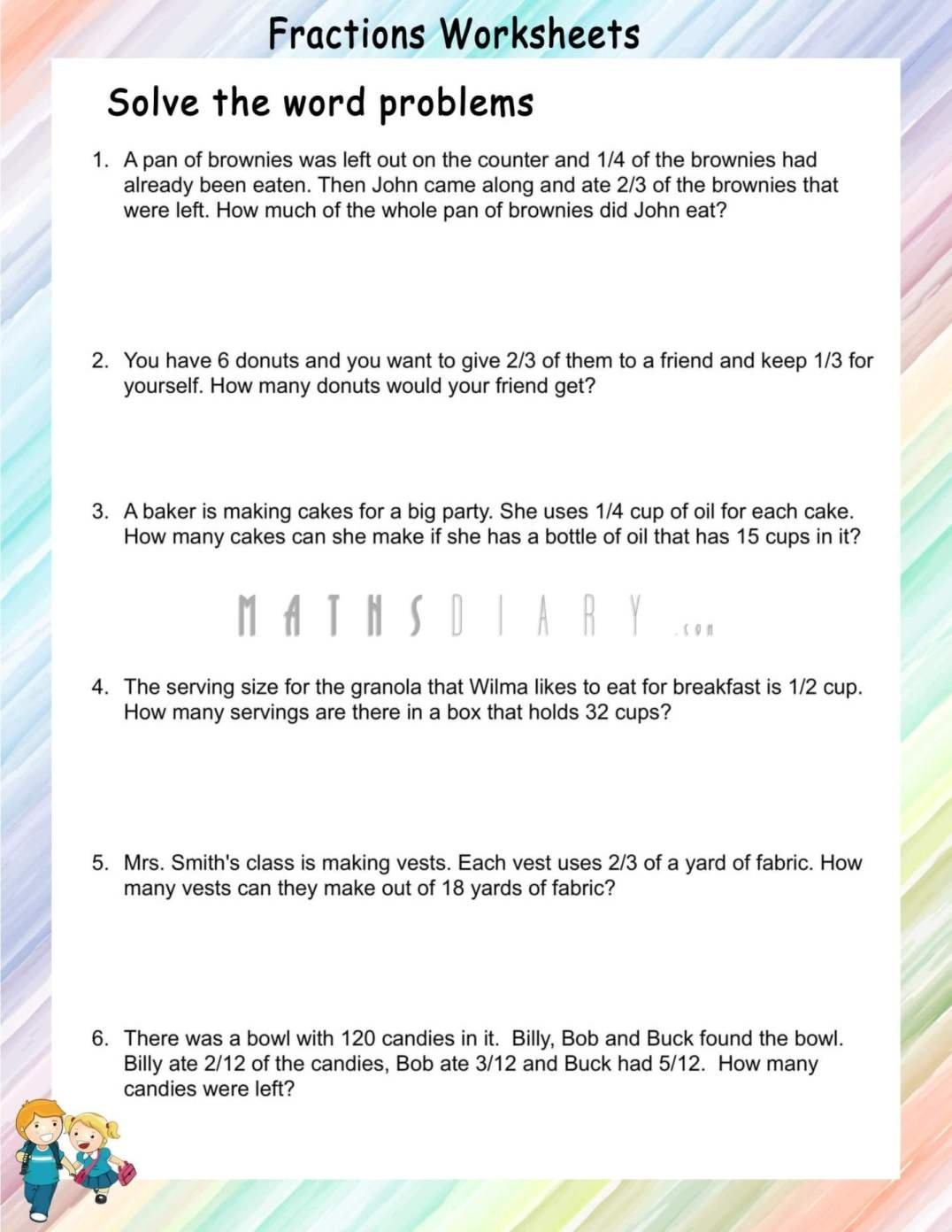 Fractions Word Problems With Four Operations Worksheets Math Worksheets MathsDiary Fractions Word Problems With Four Operations Worksheets Math Worksheets MathsDiary