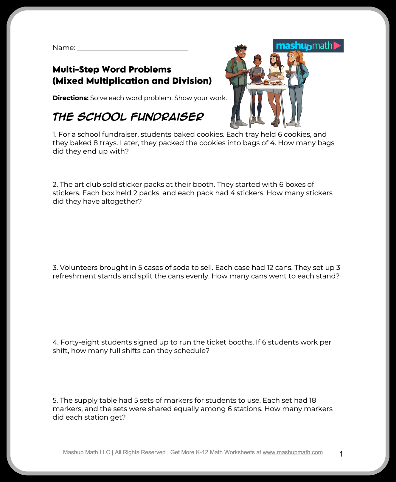 Free 6th Grade Math Worksheets Printable W Answers Mashup Math Free 6th Grade Math Worksheets Printable W Answers Mashup Math