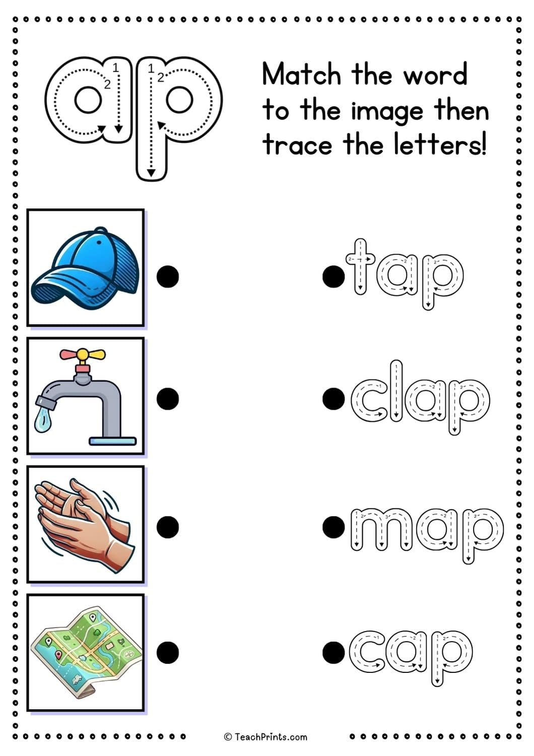 Free Ap Word Family Worksheets Teach Prints