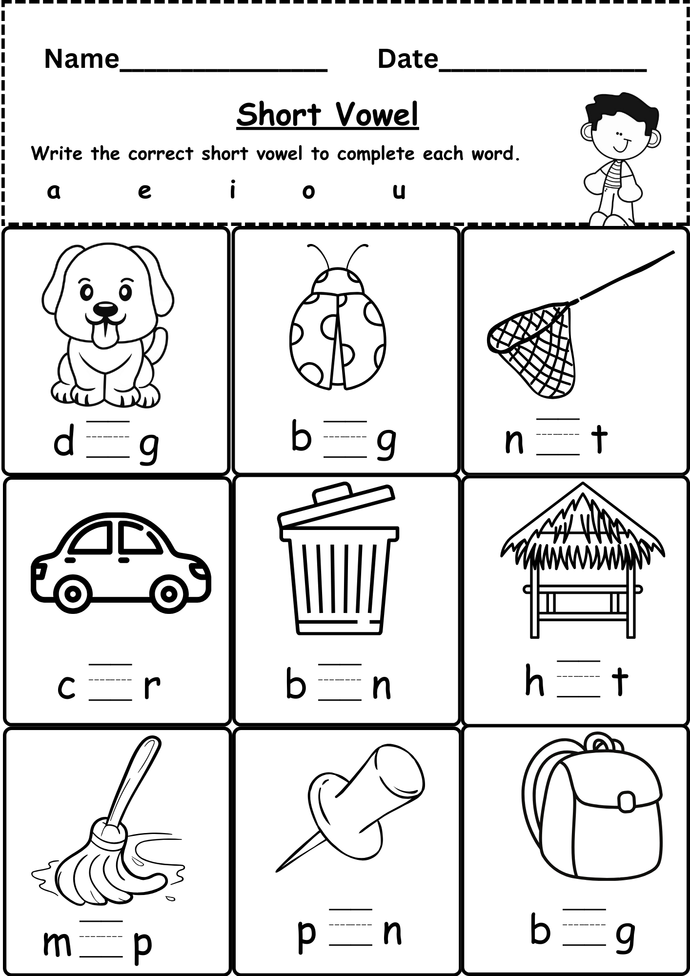Free CVC Worksheet Kindergarten Downloadable Worksheets CVC Words Phonics Worksheets Say And Write Printable With Answers Etsy