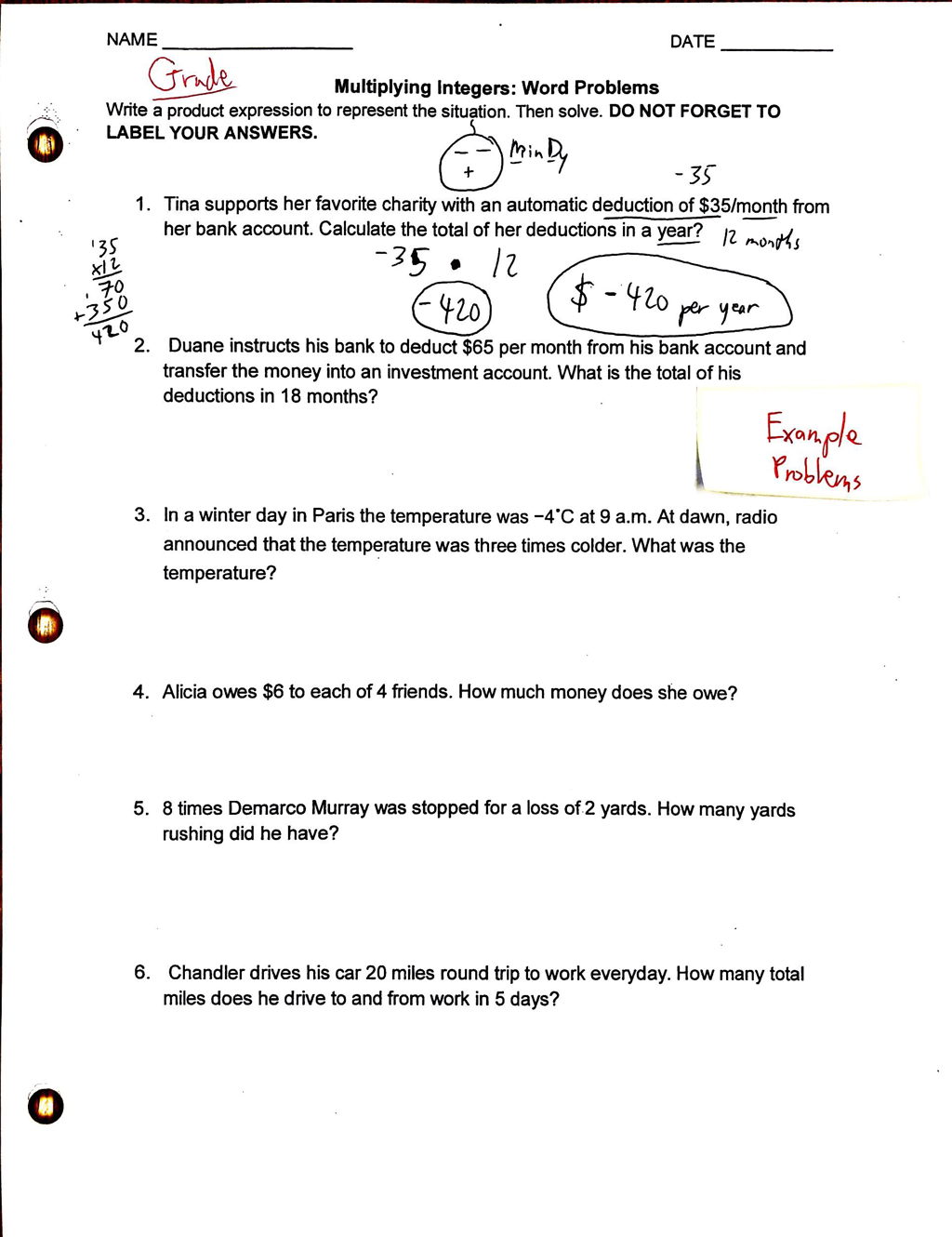 Free Dividing Integers Word Problems Worksheet Download Free Dividing Integers Word Problems Worksheet Png Images Free Worksheets On Clipart Library