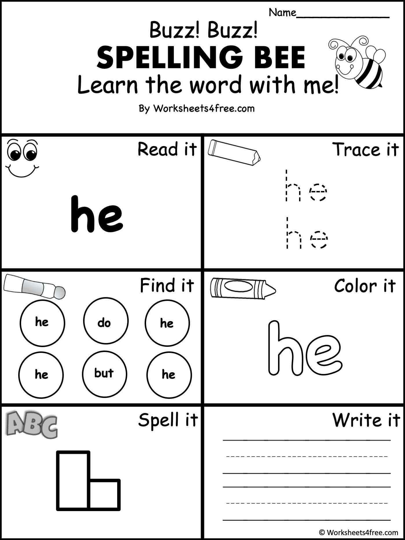 Free Dolch Sight Word Worksheet He Worksheets4Free He Sight Word Printable Activities Simply Kinder Printable Membership