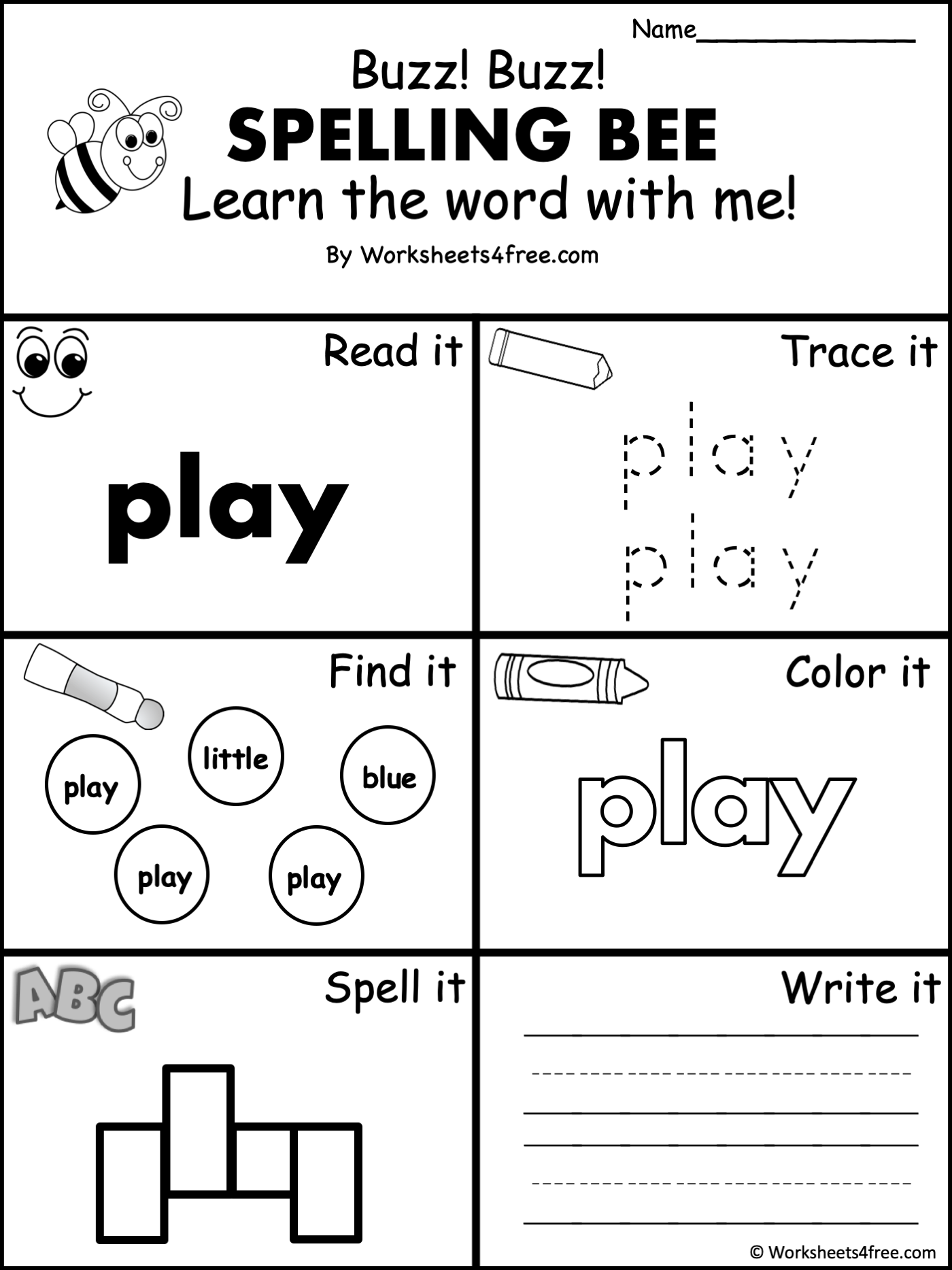 Free Dolch Sight Word Worksheet Play Worksheets4Free Reading Comprehension Worksheets Reading With Sight Word Play