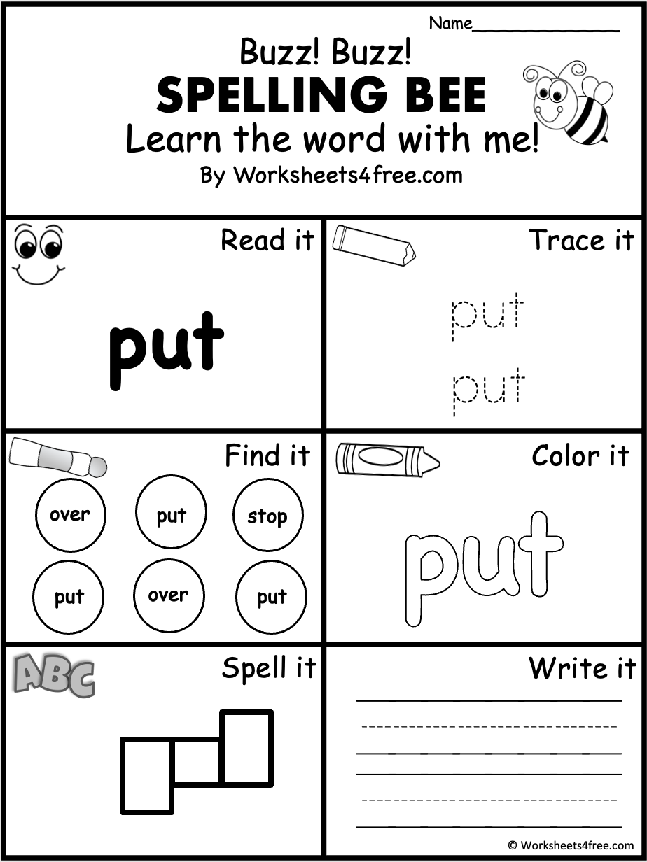 Free Dolch Sight Word Worksheet Put Worksheets4Free