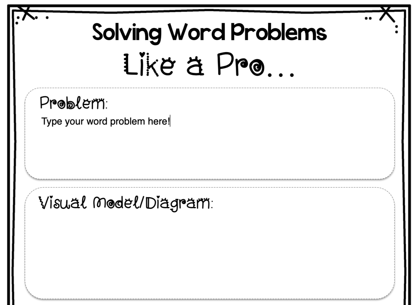 FREE Editable Word Problem Templates Help Kids Make Sense Of Word Problems