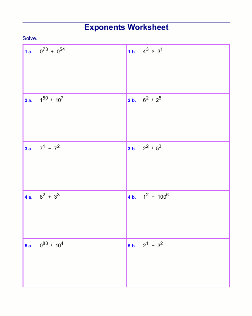Free Exponents Worksheets Summer Math Word Problems Whole Numbers Integers Fractions End Of The Year Made By Teachers