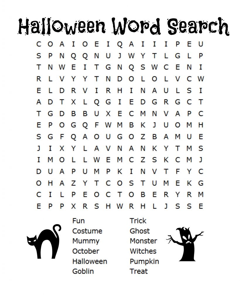 FREE Halloween Word Search Counting Printables FREE Halloween Word Search Counting Printables