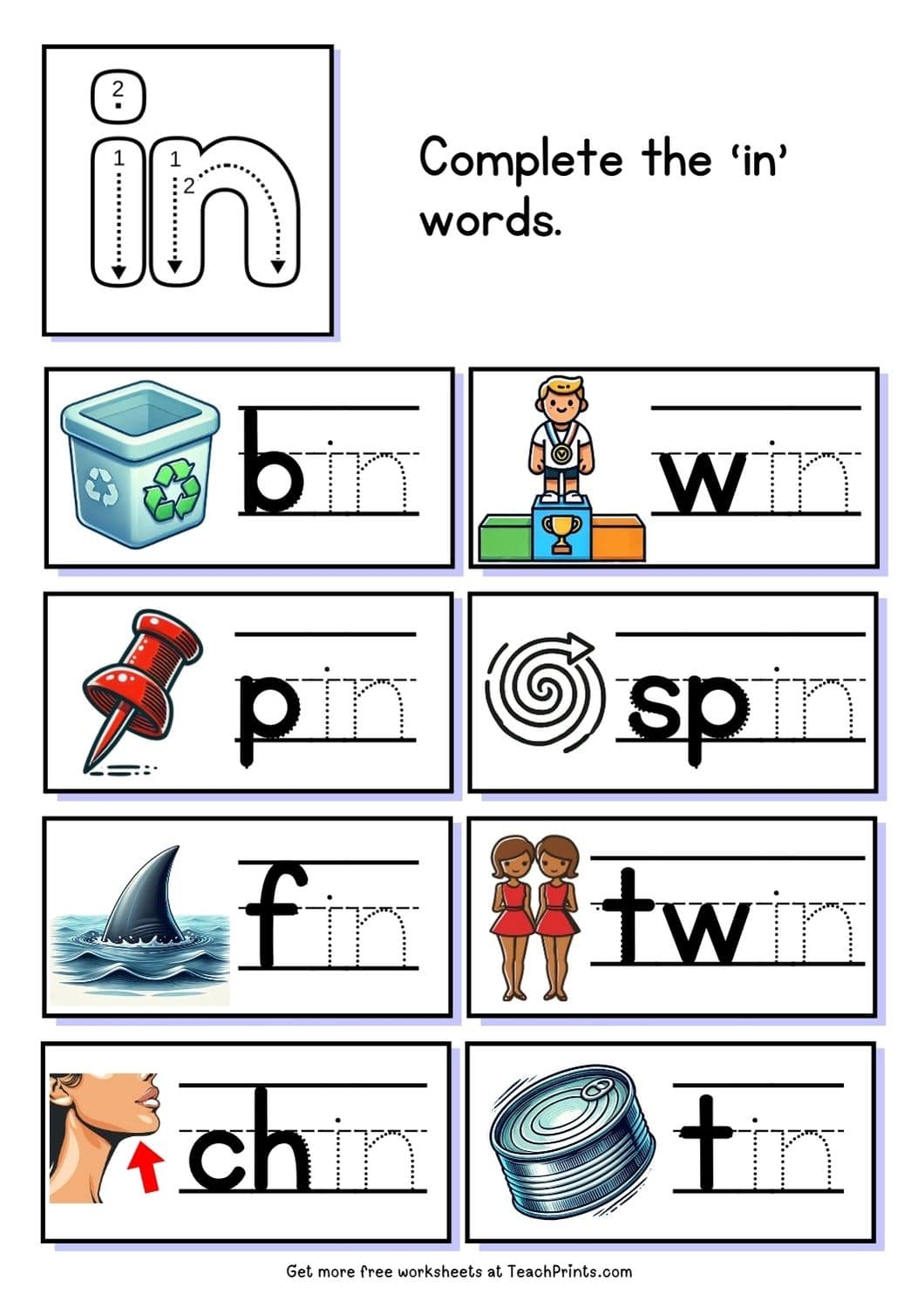 Free In Word Family Worksheets Teach Prints Free Phonics CVC Word Family Worksheet En Worksheets4Free