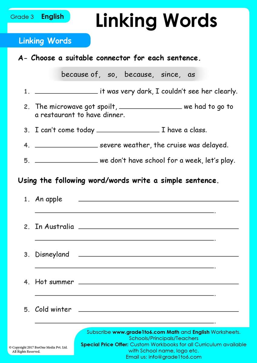 Free Linking Words Worksheet Download Free Linking Words Worksheet Png Images Free Worksheets On Clipart Library