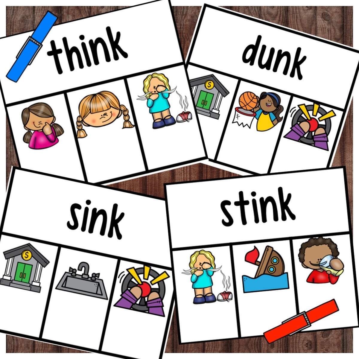 FREE Nk Ending Consonant Blends Clip Cards Activity FREE Nk Ending Consonant Blends Clip Cards Activity