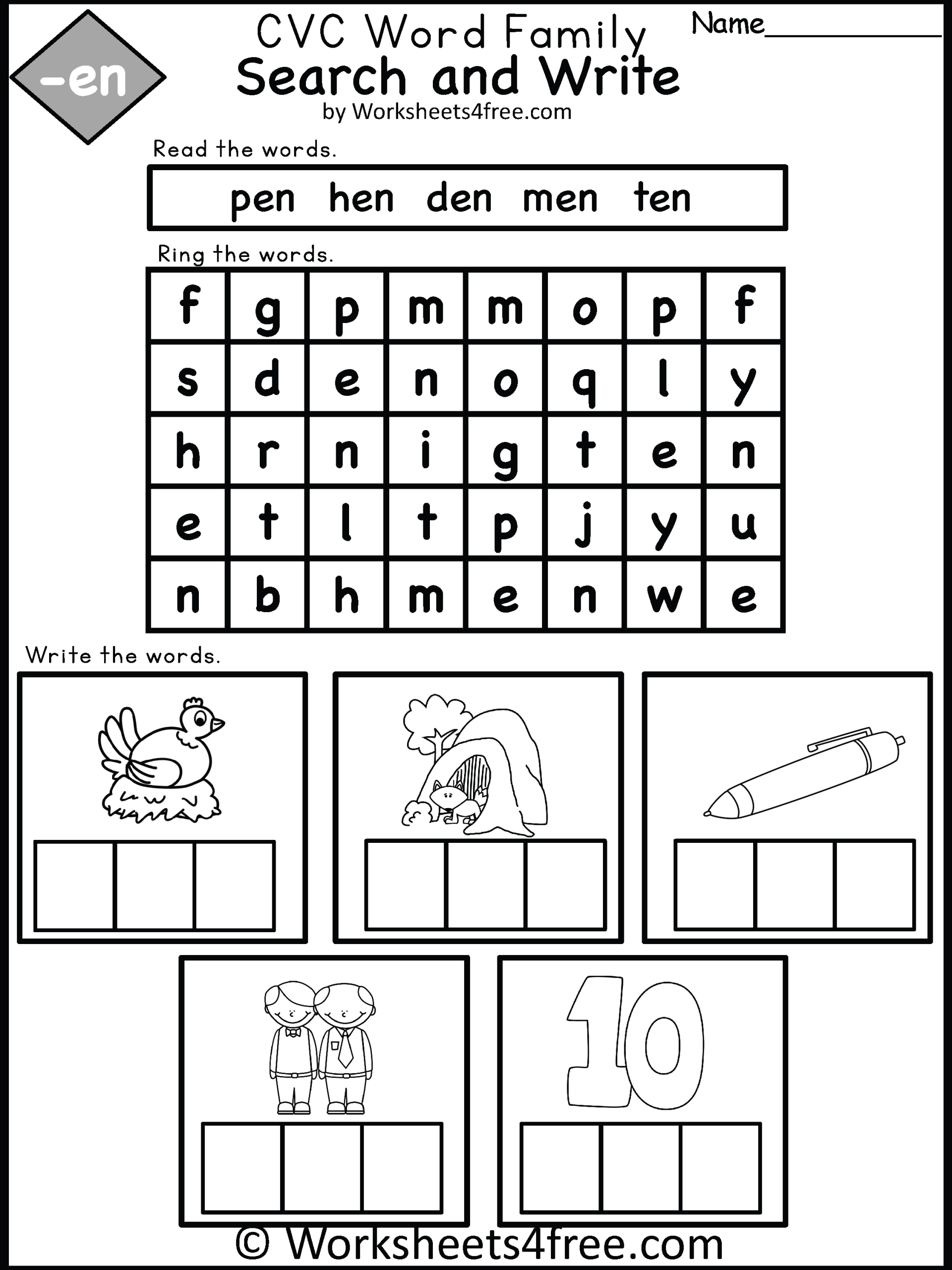 Free Phonics CVC Word Family Worksheet En Worksheets4Free Free Phonics CVC Word Family Worksheet En Worksheets4Free