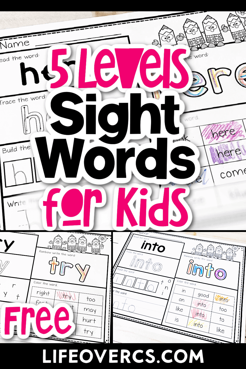 Free Print And Go Sight Word Worksheets 5 Levels Free Print And Go Sight Word Worksheets 5 Levels