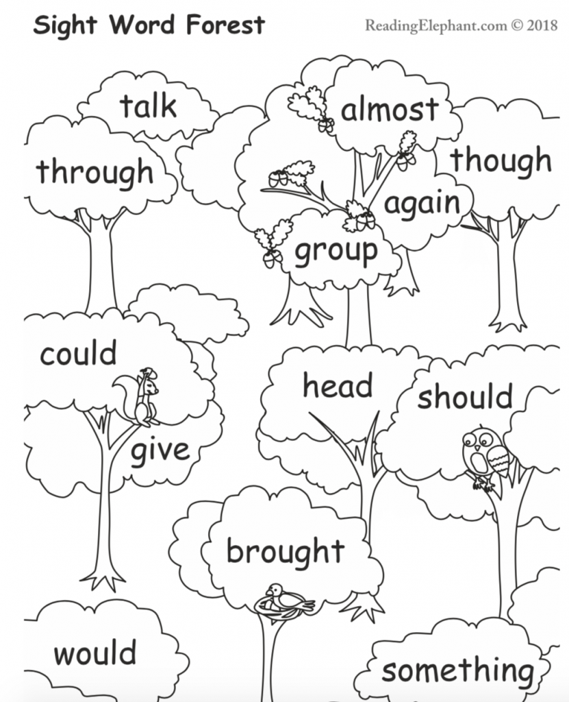 Free Printable Sight Word Worksheets Reading Elephant First Grade Dolch Sight Words Practice Extreme Couponing Mom