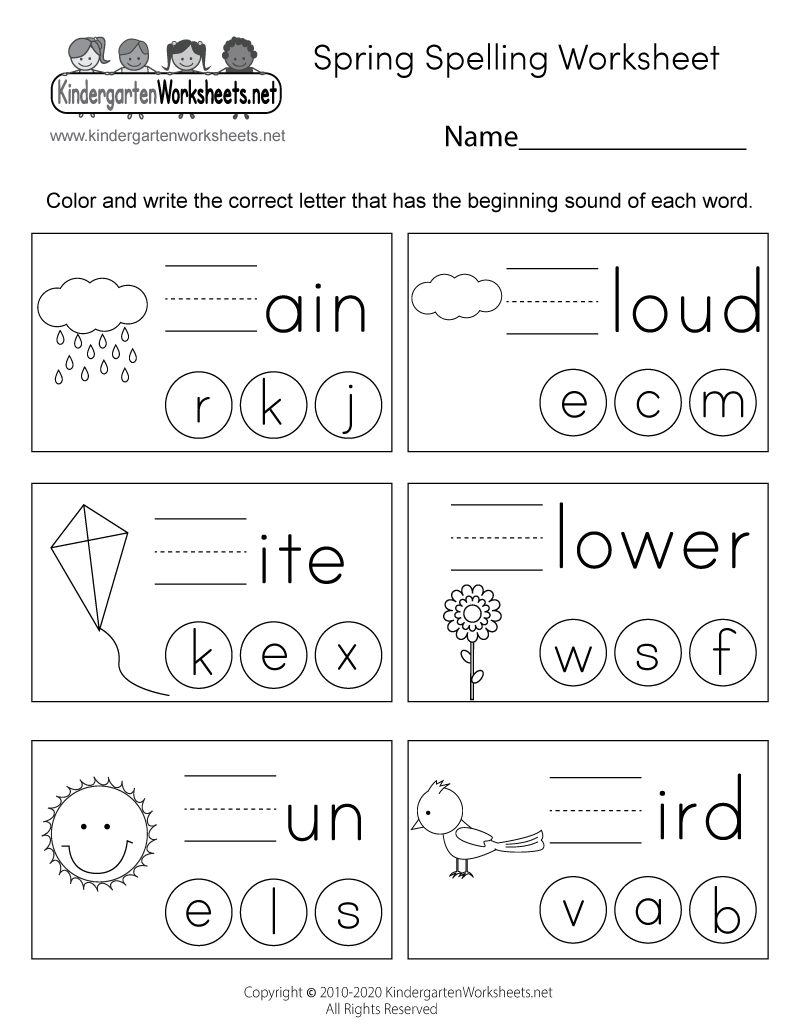Free Printable Spring Spelling Worksheet Worksheets Library