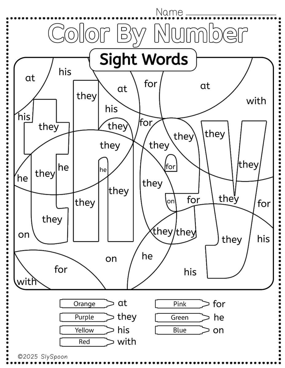 Free Printable They Sight Word Worksheets For Kindergarten First Grade Sly Spoon Free Printable They Sight Word Worksheets For Kindergarten First Grade Sly Spoon