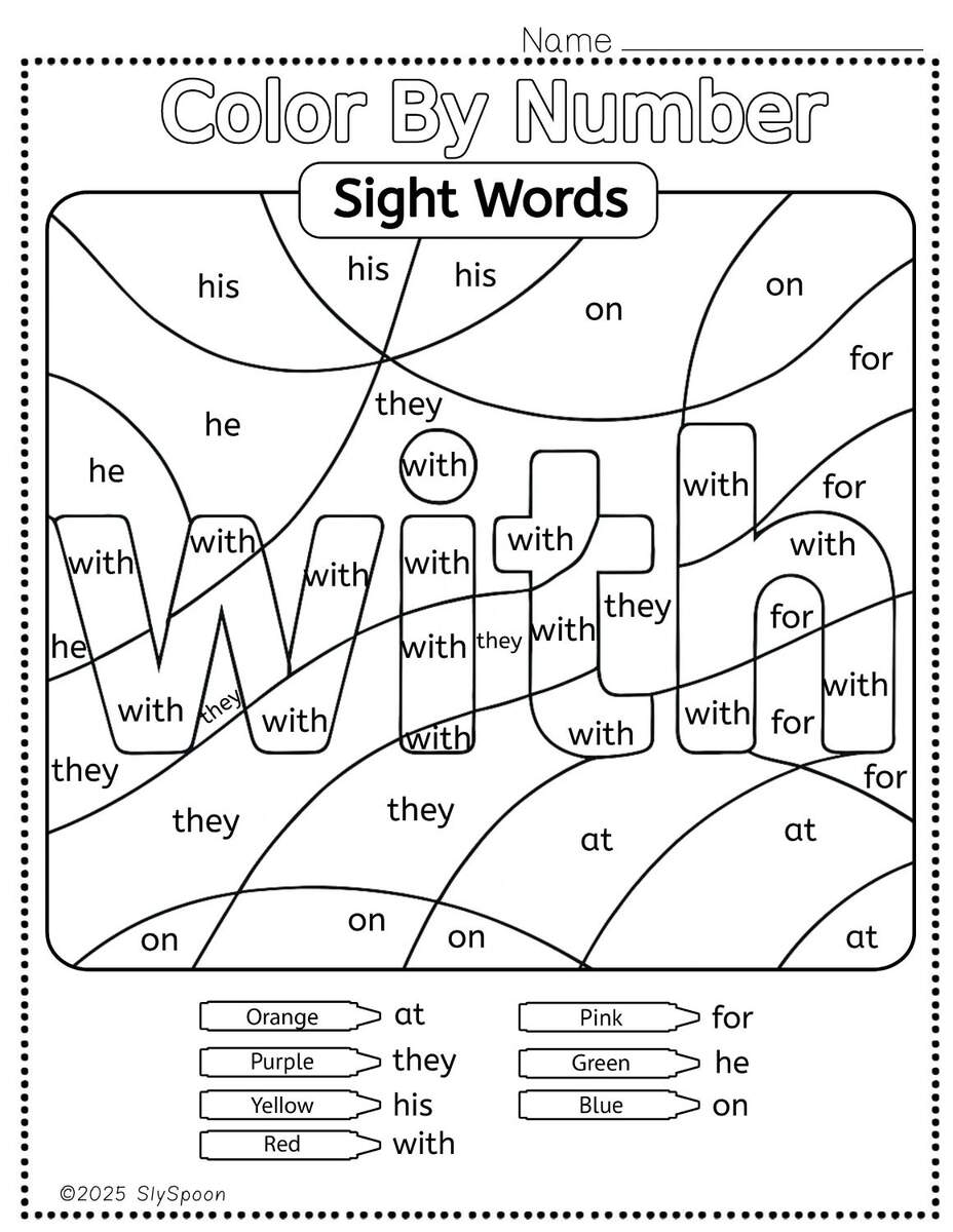 Free Printable With Sight Word Worksheets For Kindergarten First Grade Sly Spoon Free Printable With Sight Word Worksheets For Kindergarten First Grade Sly Spoon
