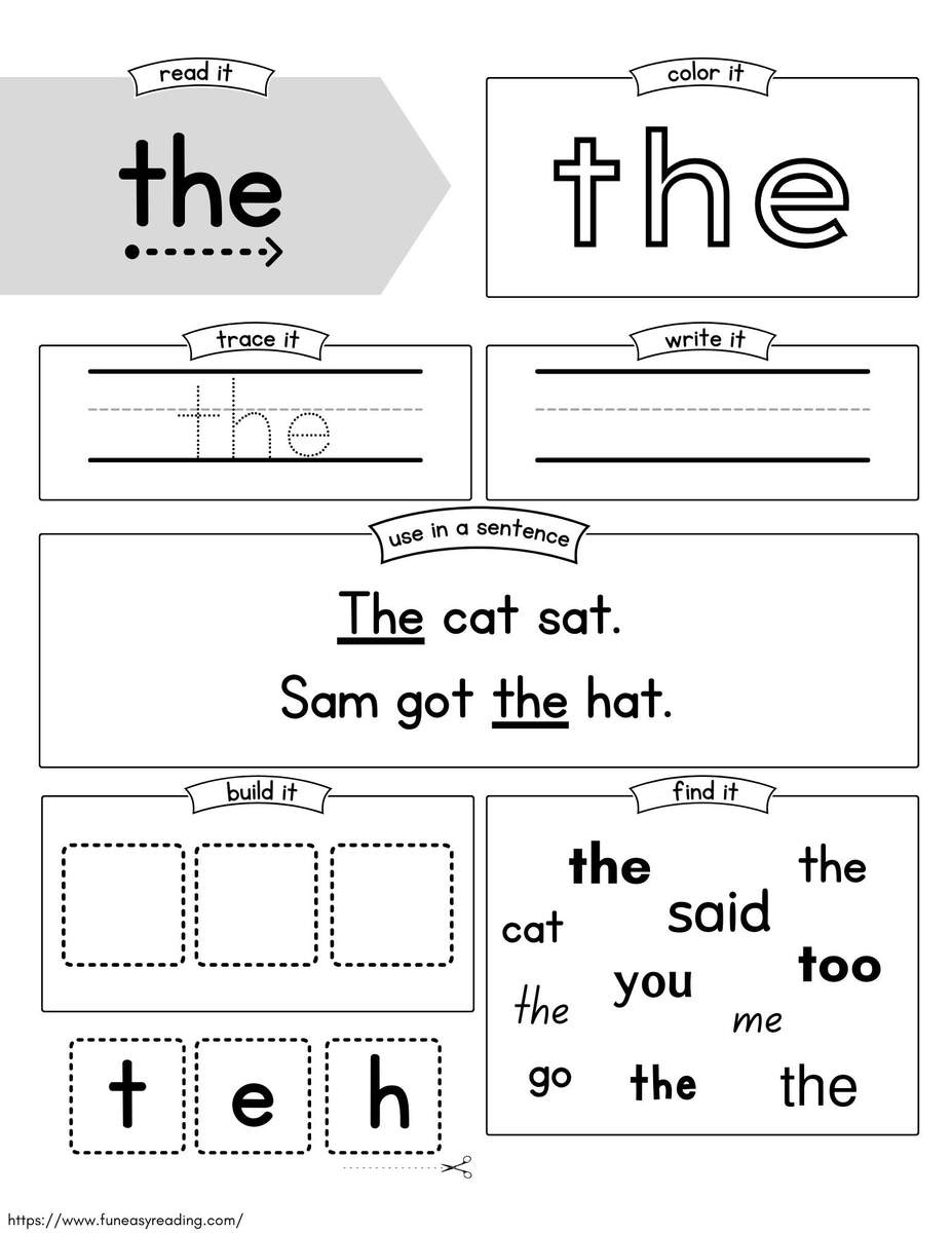 Free Sight Word Worksheets For Reading Free Sight Word Worksheets For Reading