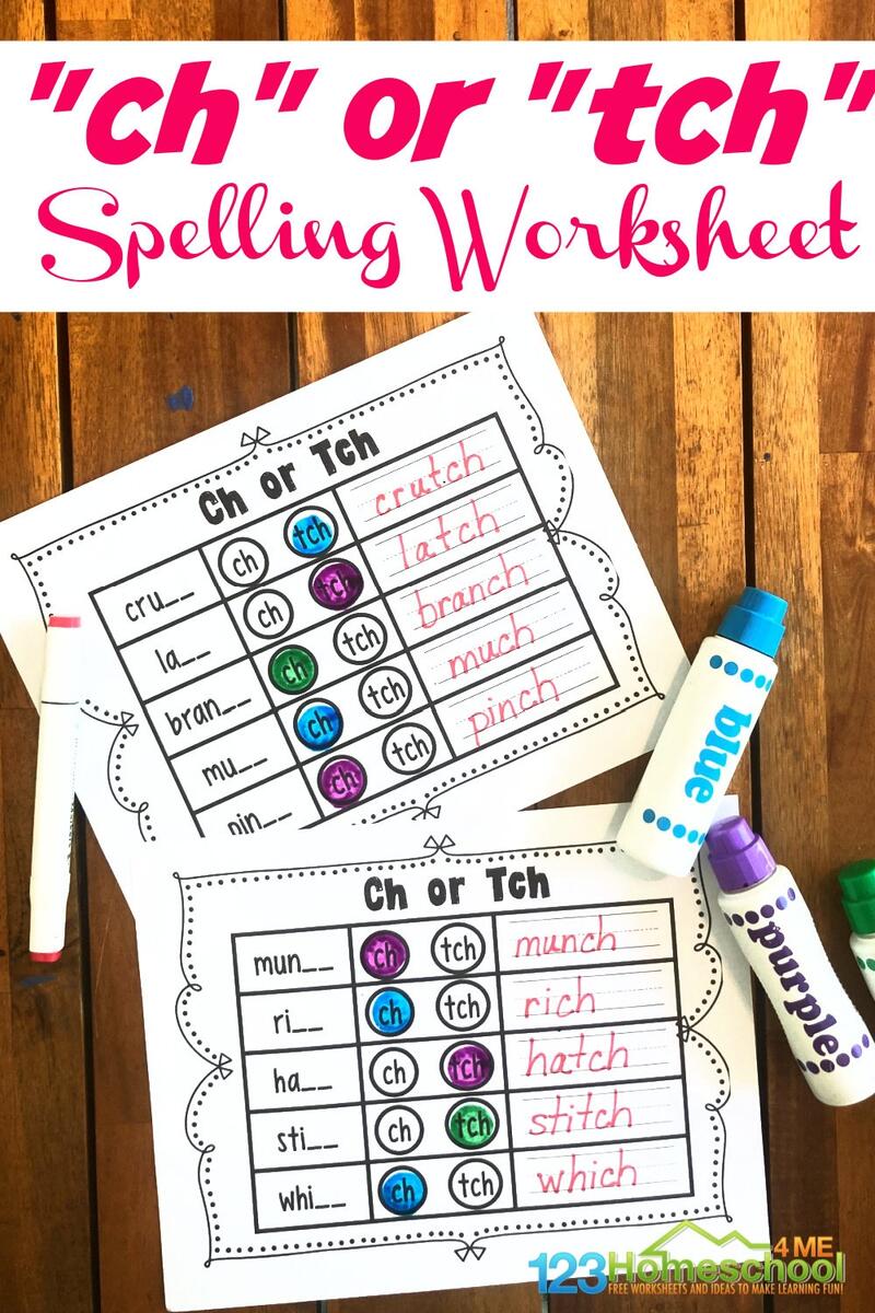 FREE Spelling Ch And Tch Worksheets Pdf For 1st Graders