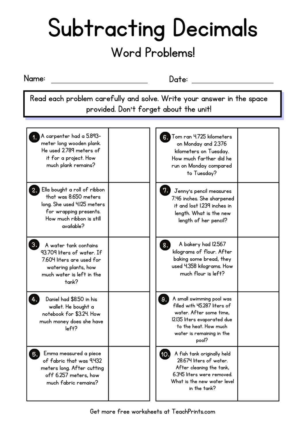 Free Subtracting Decimals Worksheets Teach Prints Free Subtracting Decimals Worksheets Teach Prints