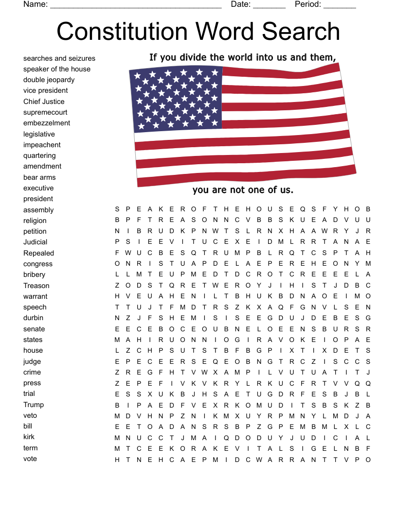 Freedom Of Speech And Press Word Search WordMint Us Constitution Word Search 2 Monster Word Search Worksheets Library
