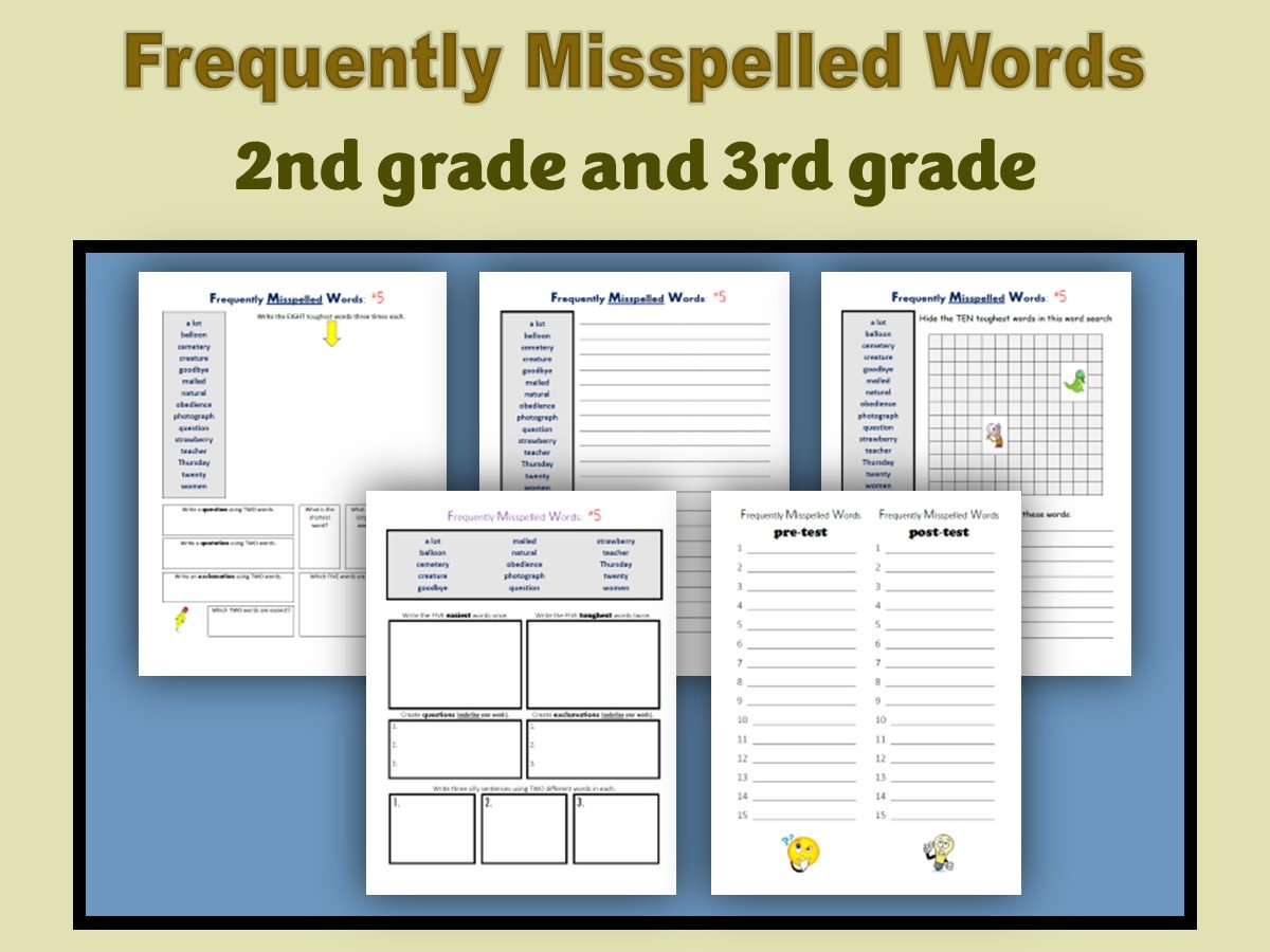 Frequently Misspelled Words 2nd Grade 3rd Grade Digital Download Educational Workbook Homeschool Printable PDF Print At Home Etsy