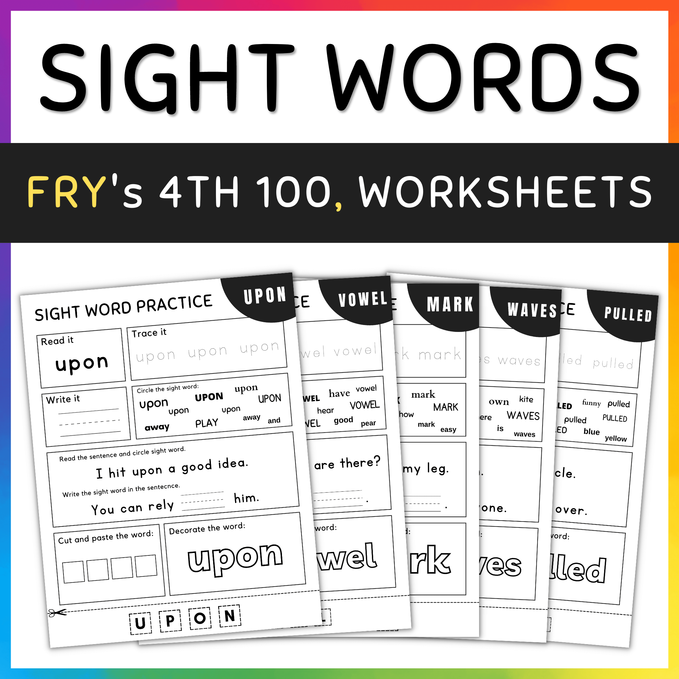 Fry Sight Words Practice Worksheets And Activities 4th 100 SET 1 Made By Teachers Fry Sight Words Practice Worksheets And Activities 4th 100 SET 1 Made By Teachers