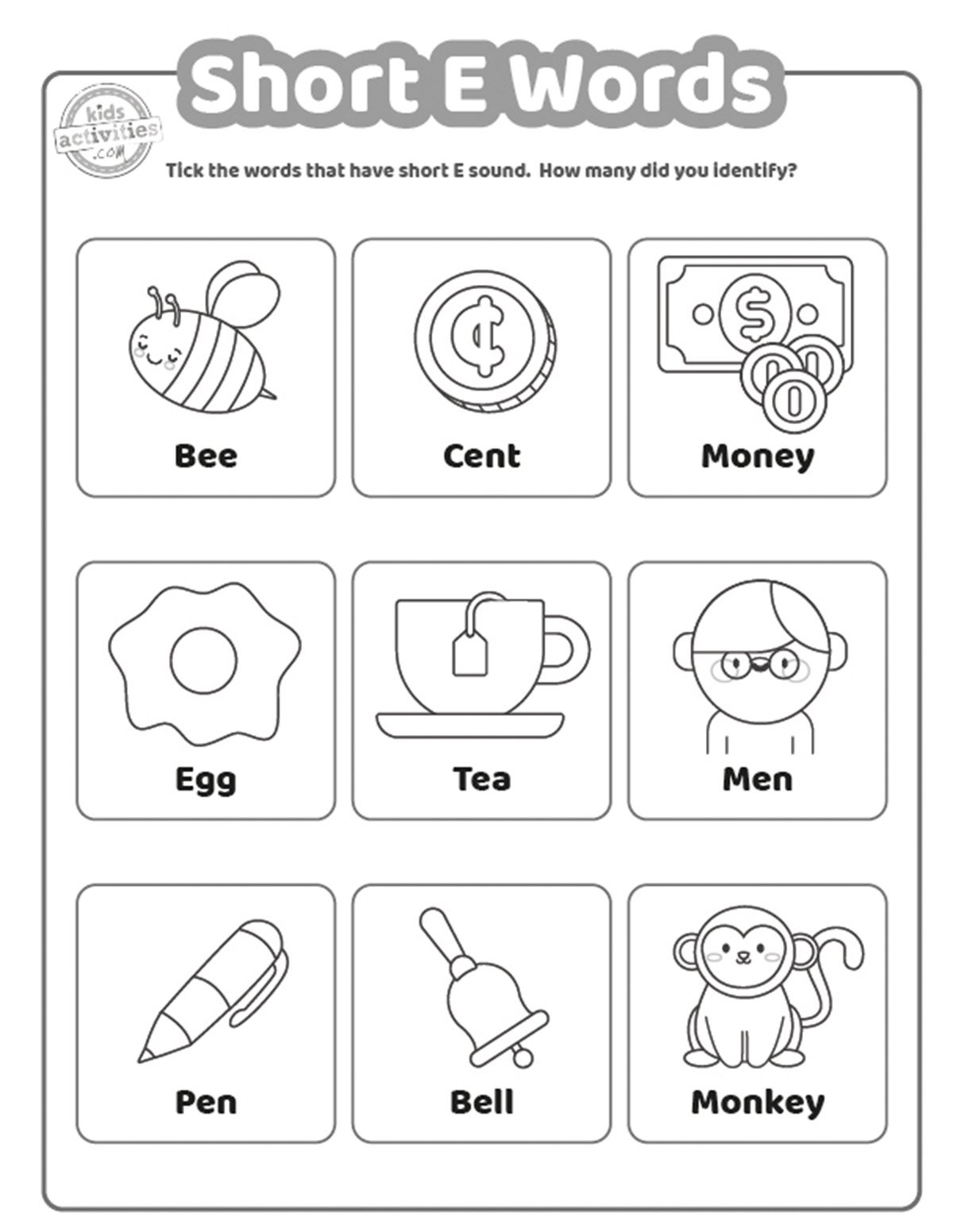 Fun Short E Words Worksheets Kids Activities Blog Short E Worksheets Phonics Activities 1st Grade Pandamania