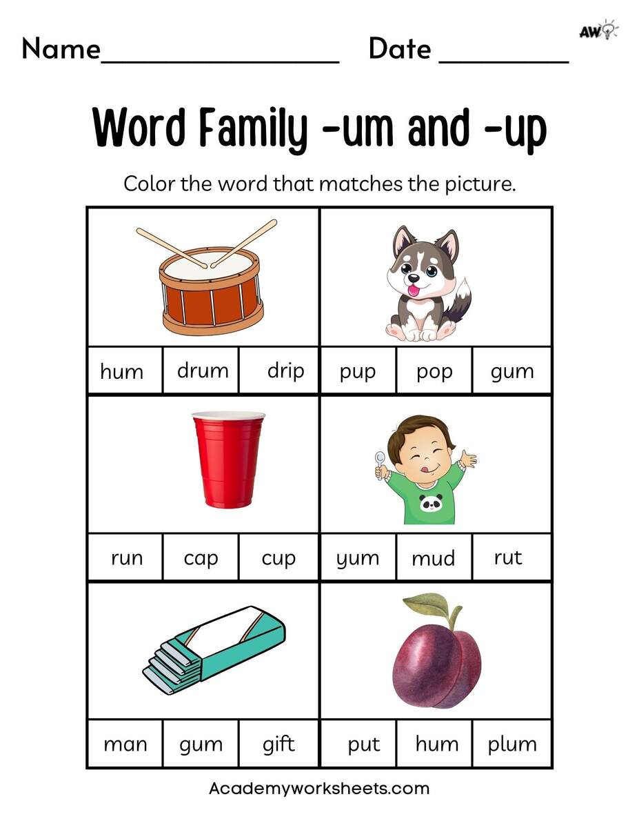 Fun Short U Words Worksheets Academy Worksheets