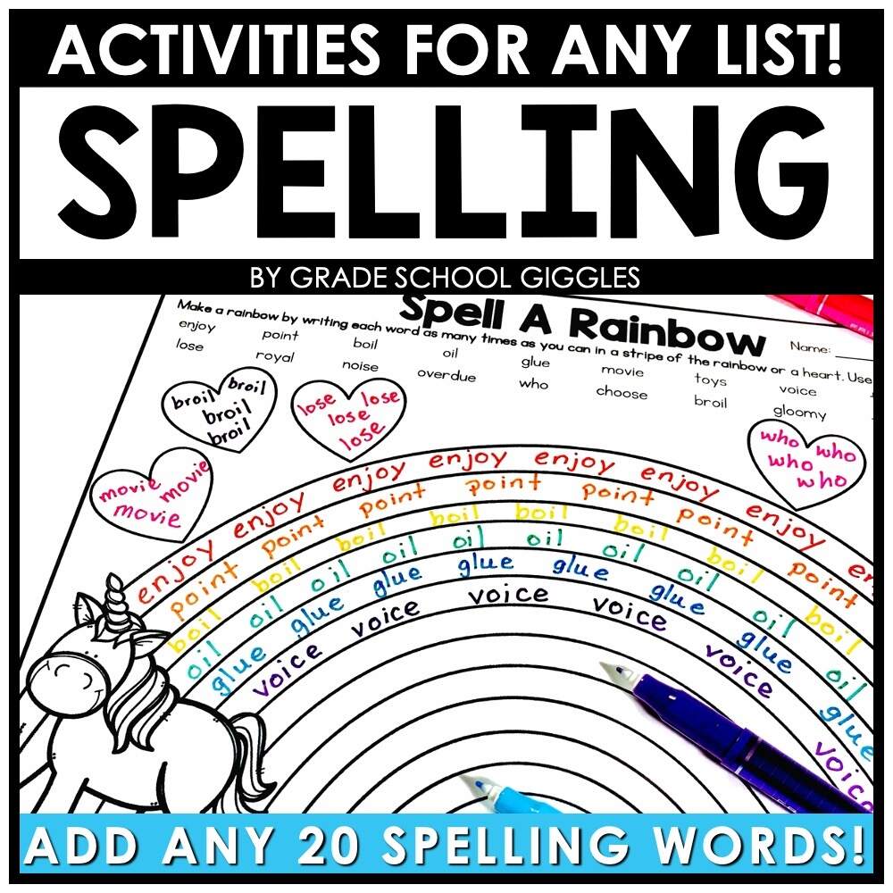Fun Spelling Practice Worksheets And Activities Grade School Giggles