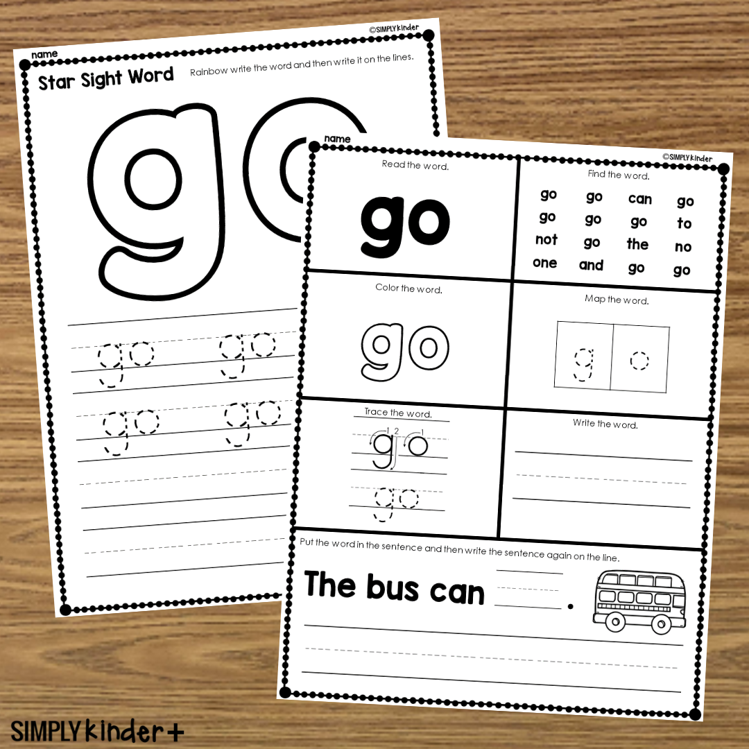 The Word Go Sight Word Cut And Paste Worksheet For Early Learners Pre K Ezpzphonics