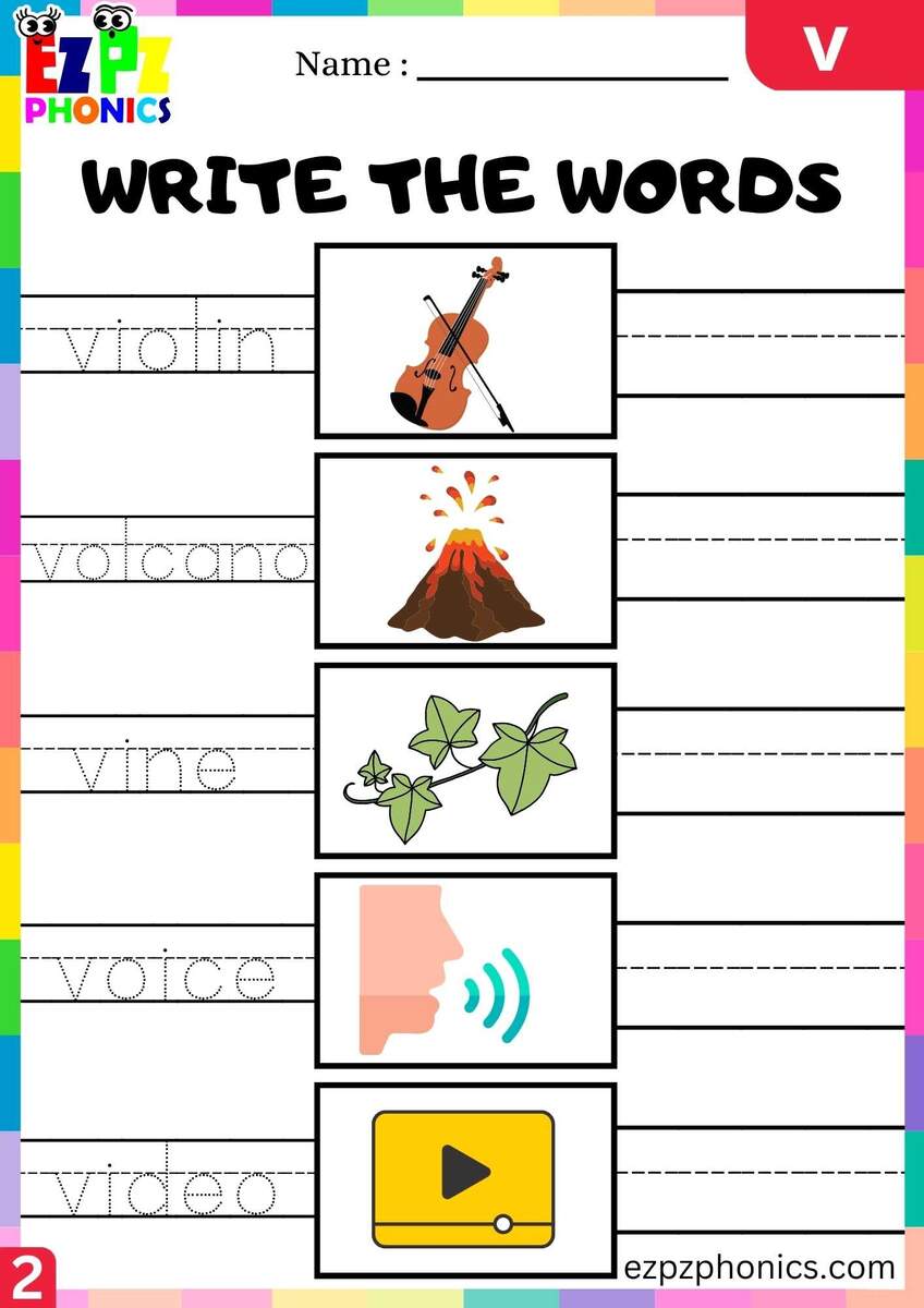 Group2 Letter V Write The Words Beginning Sounds Worksheet Ezpzphonics Group2 Letter V Write The Words Beginning Sounds Worksheet Ezpzphonics