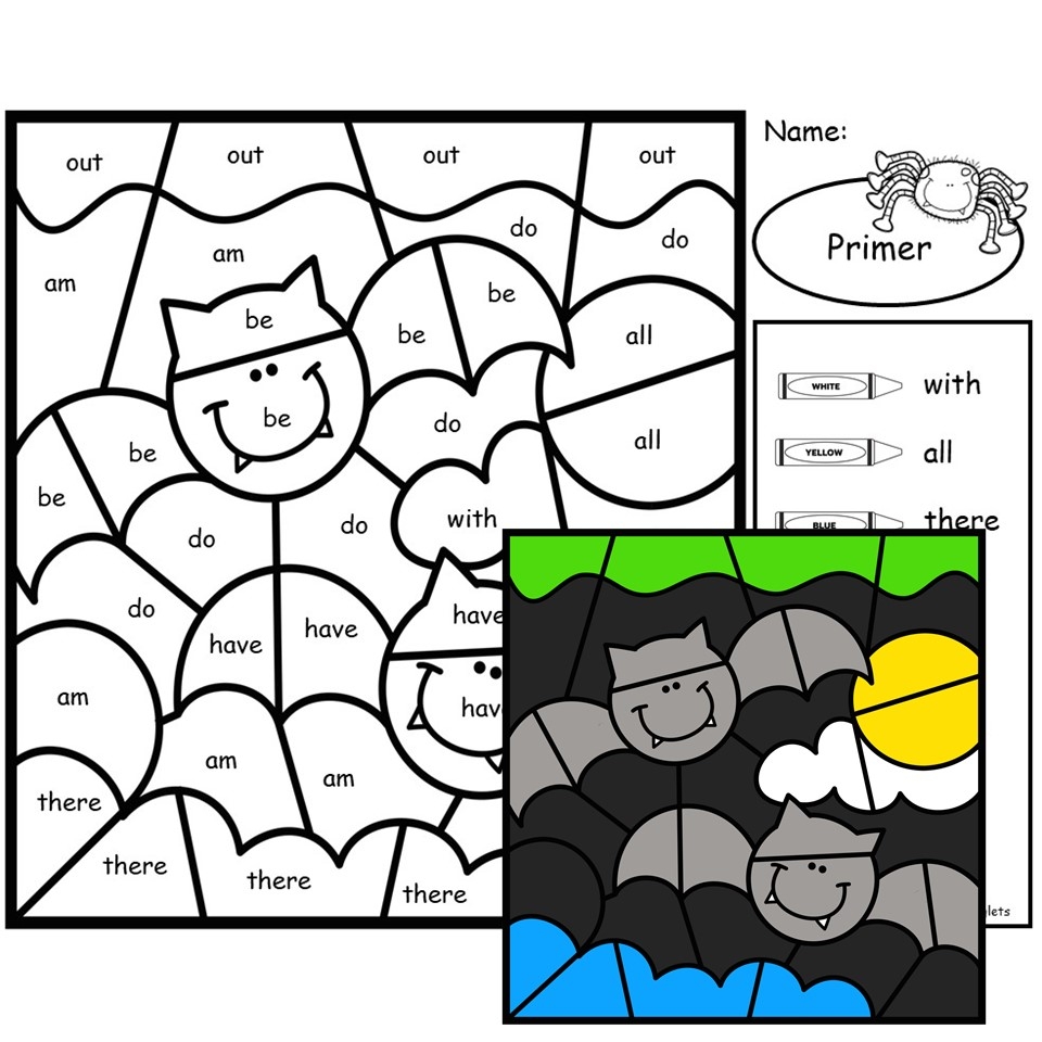 Halloween Color By Sight Words Halloween Color By Code Halloween Coloring Pages Classful