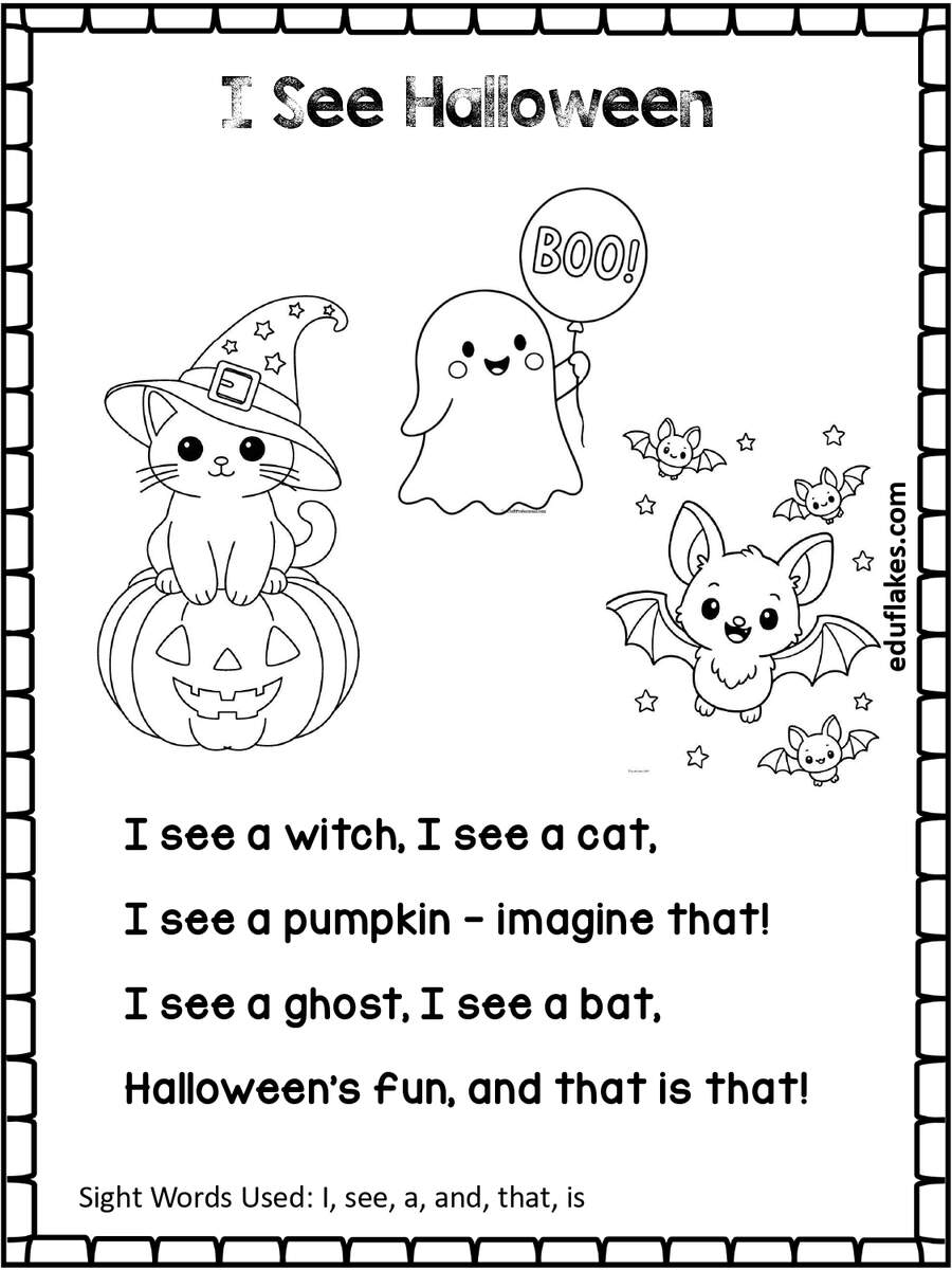 Free Printable Halloween Color By Sight Word The Keeper Of The Memories