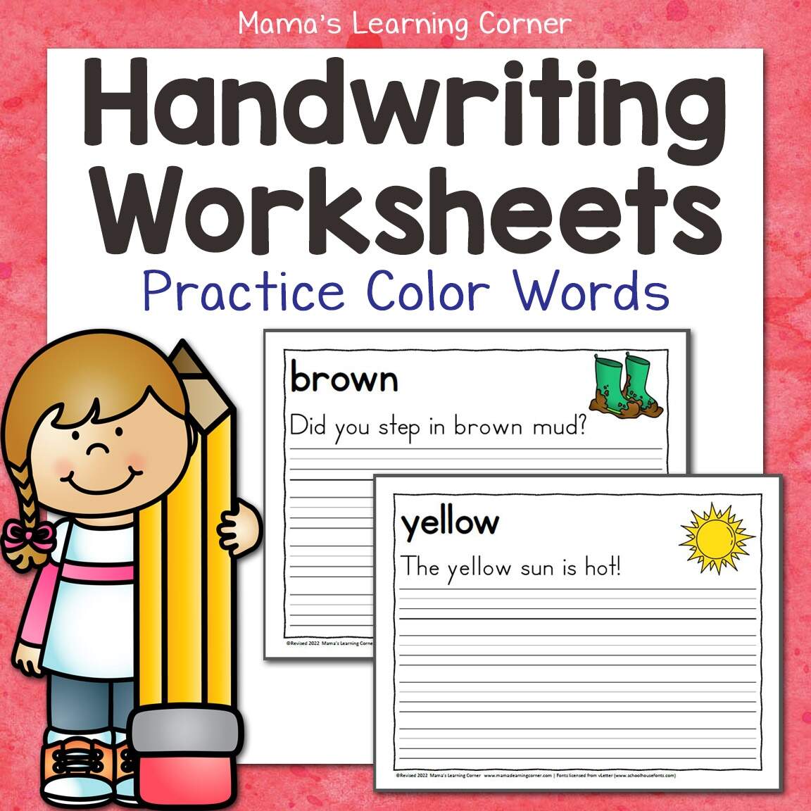 Trace Color Words Worksheets Color Words Handwriting Worksheets By Teach Simple