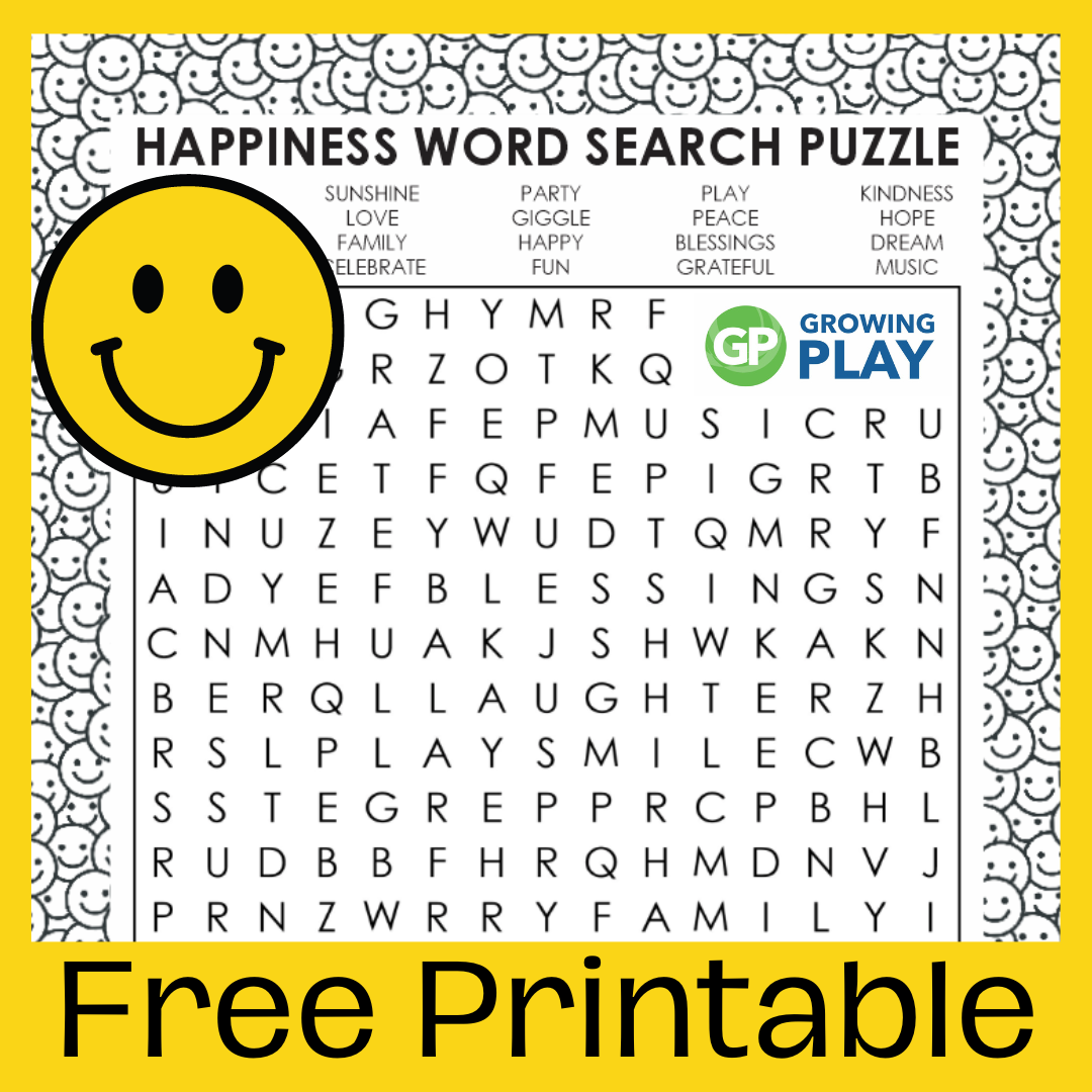 Happy Word Search Printable Free PDF Growing Play Happy Word Search Printable Free PDF Growing Play