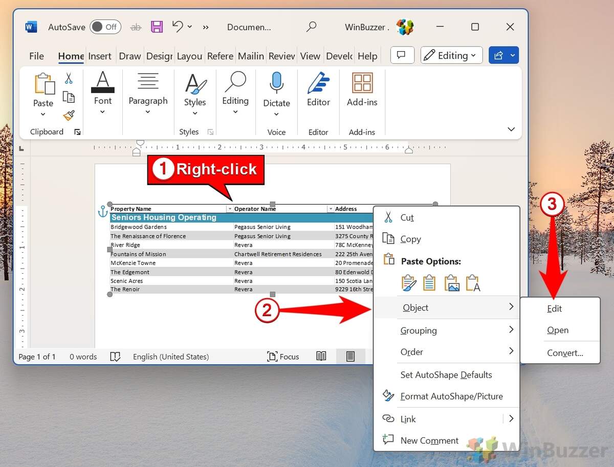 How To Insert An Excel Table Into Word Documents WinBuzzer How To Insert An Excel Table Into Word Documents WinBuzzer