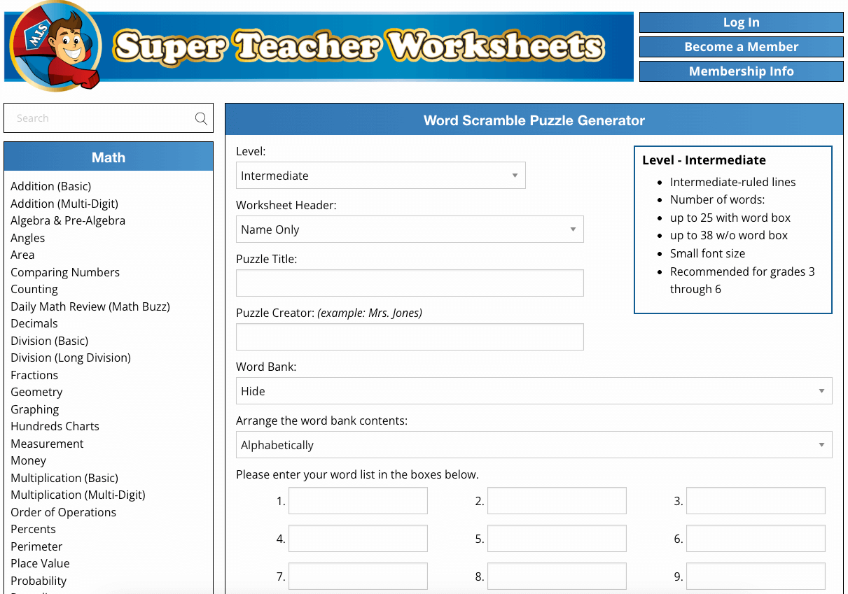 How To Make A Word Scramble Worksheet Worksheetzone Tutorial