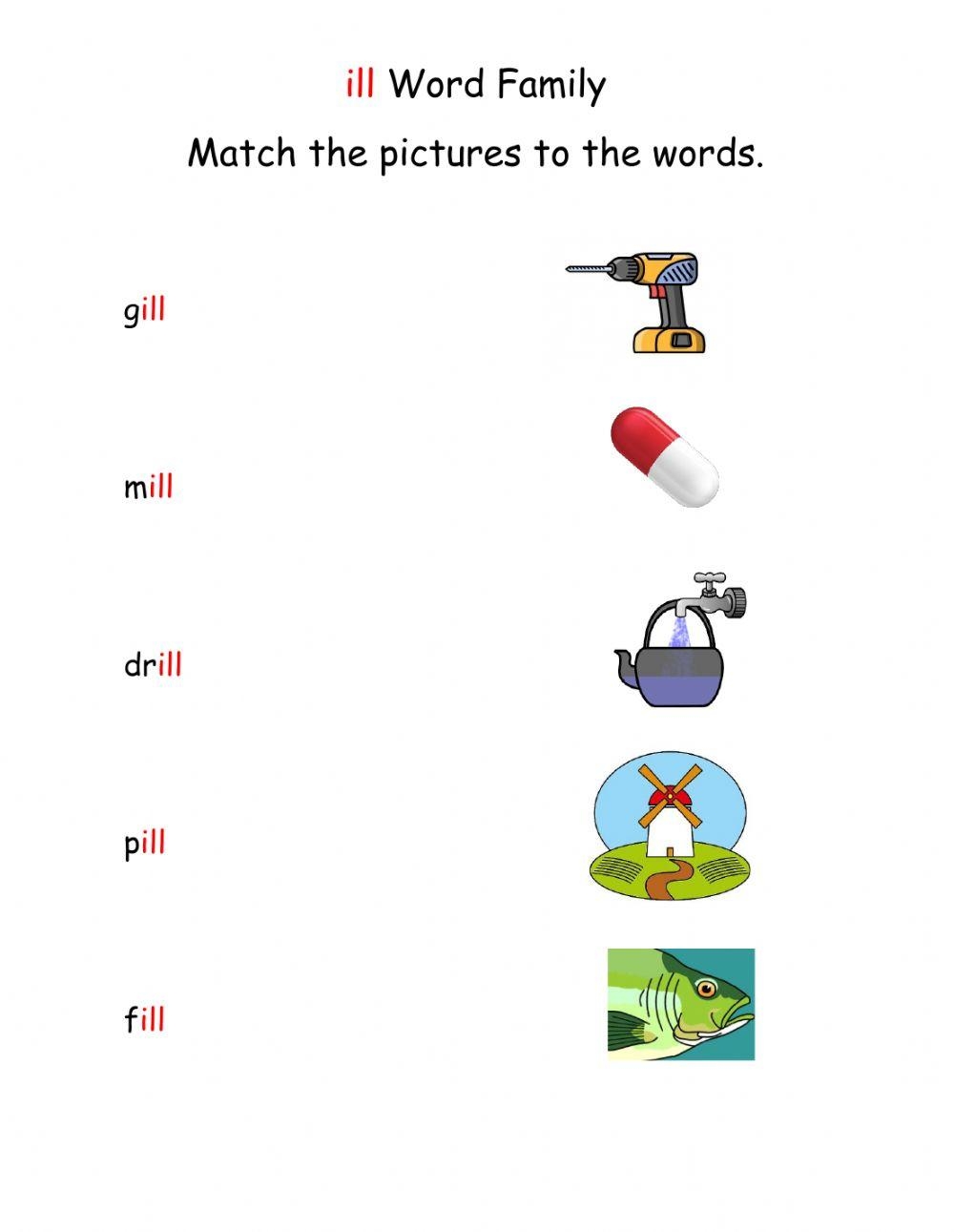 Ill Word Family Activities Worksheets Worksheets Library All About The Word Family Ill Activities No Prep Just Print Worksheets Library