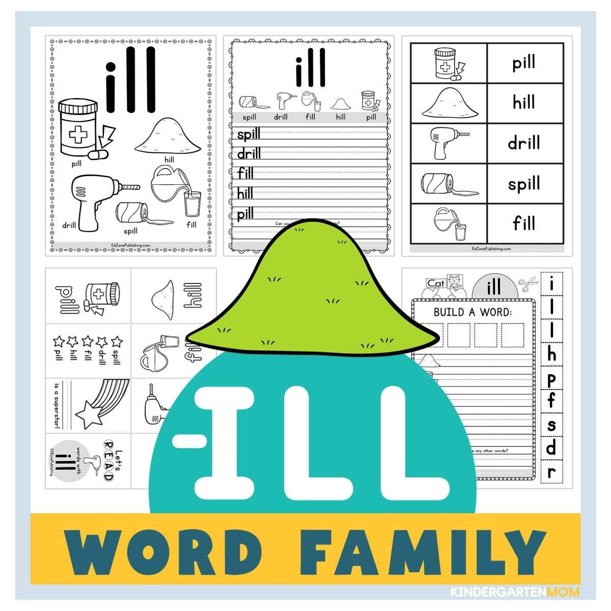 ILL Word Family Worksheets Kindergarten Mom