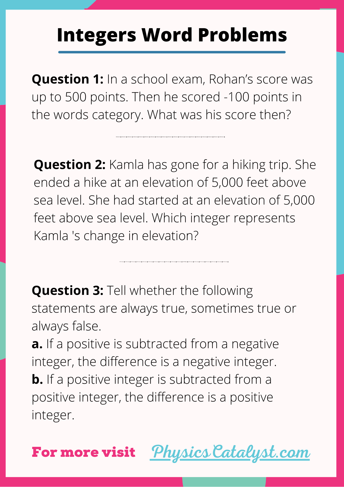 5th Grade Math Word Problems